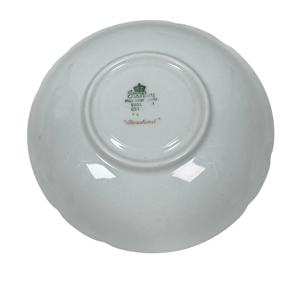 Vintage Stanley Teacup & Saucer White Rosalind Gold Trim Fine Bone China England - Picture 6 of 8